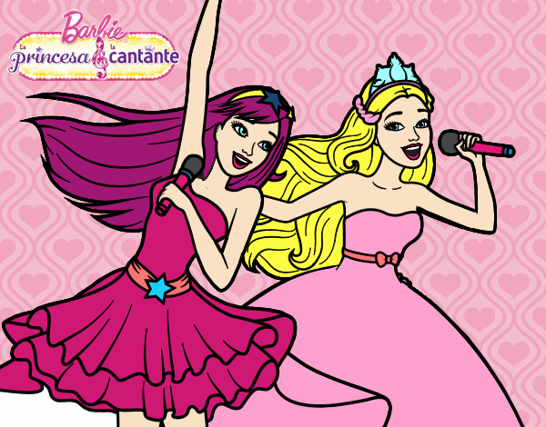 Barbie y la princesa cantando