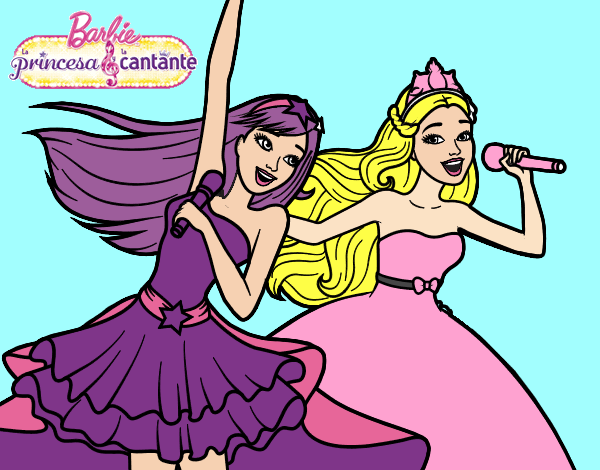 Barbie y la princesa cantando