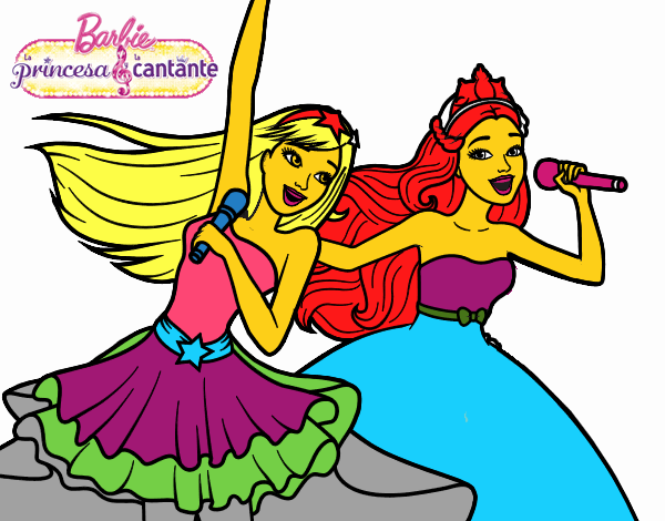 Barbie y la princesa cantando