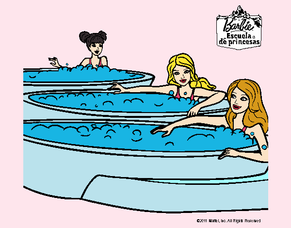 Barbie y sus amigas en el jacuzzi