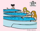 Dibujo Barbie y sus amigas en el jacuzzi pintado por xharisse