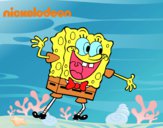 Bob Esponja saludando