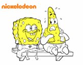 Bob Esponja y Patricio en bañador