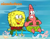 Bob Esponja y Patricio en bañador