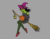 Dibujo Bruja de Halloween pintado por MITZY21