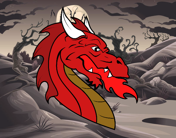 Dibujo Cabeza de dragón europeo pintado por jhonalex