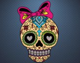 Calavera mejicana con lazo