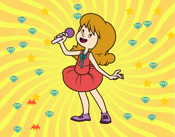 Estrella del pop cantando