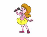 Estrella del pop cantando