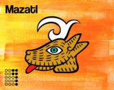 Dibujo Los días aztecas: el ciervo Mazatl pintado por helio