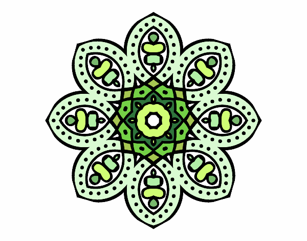 Dibujo Mandala de inspiración árabe pintado por lunamorena