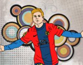 Dibujo Messi pintado por javir