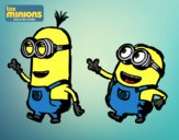 Dibujo Minions - Tom y Dave pintado por PELOOTAZO