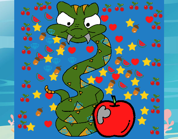 Serpiente y manzana