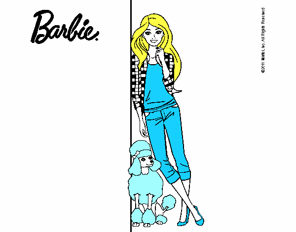 Barbie con cazadora de cuadros