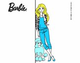 Barbie con cazadora de cuadros