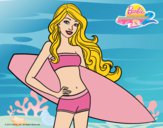 Barbie con tabla de surf