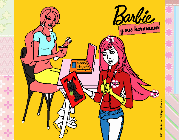 Barbie y su hermana merendando