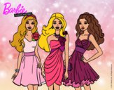 Dibujo Barbie y sus amigas vestidas de fiesta pintado por maria20042