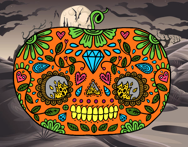 Calabaza del día de los muertos 