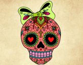 Dibujo Calavera mejicana con lazo pintado por LilithCuca