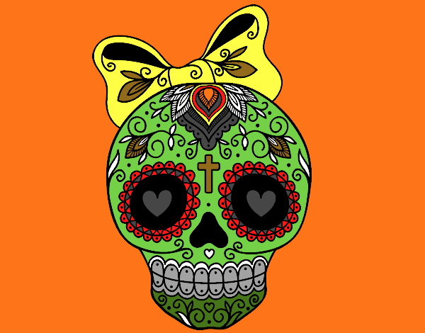 Calavera mejicana con lazo