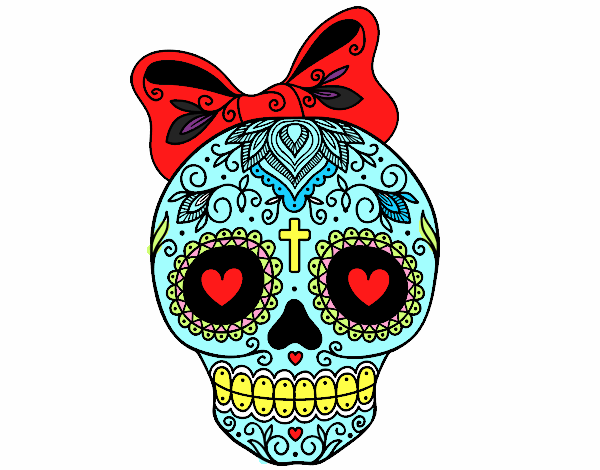 Calavera mejicana con lazo