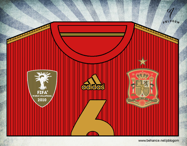 Camiseta del mundial de fútbol 2014 de España