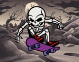 Dibujo Esqueleto Skater pintado por queyla