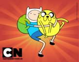 Finn y Jake abrazados