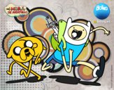 Dibujo Finn y Jake pintado por EmilioMena