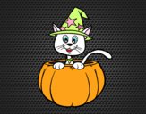 Dibujo Gatito de Halloween pintado por 24609258