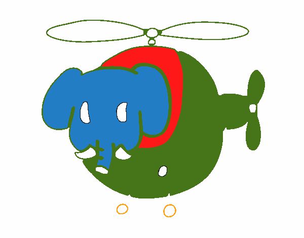 Helióptero con elefante