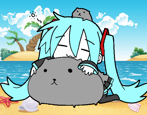 Miku con gatitos