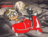 Dibujo Mr Peabody y Sherman en moto pintado por SilvAnd