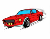 Dibujo Mustang retro pintado por aroldo