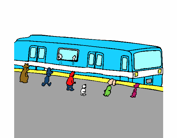 Dibujo Pasajeros esperando al tren pintado por francisco3