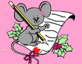 Ratón con lapiz y papel
