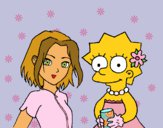 Dibujo Sakura y Lisa pintado por Urena