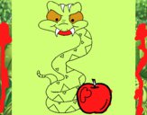 Serpiente y manzana