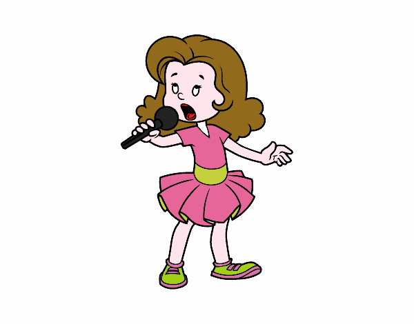 Una niña cantando