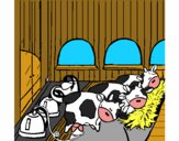 Dibujo Vacas en el establo pintado por maria20042
