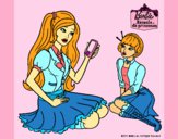 Dibujo Barbie con el teléfono móvil pintado por LunaLunita
