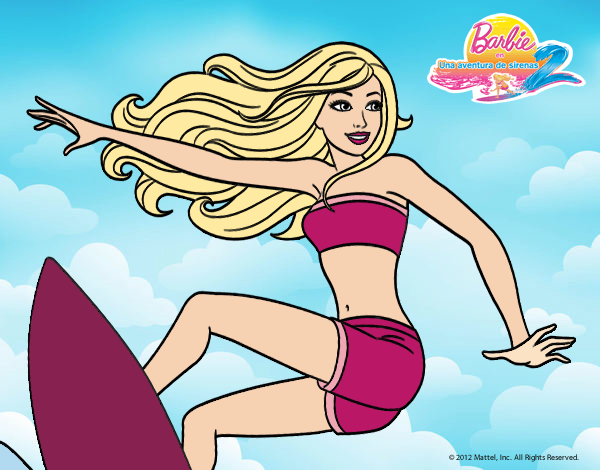 Dibujo Barbie surfeando pintado por dianita12