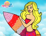 Dibujo Barbie va a surfear pintado por AitanaPR