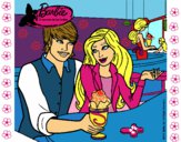 Dibujo Barbie y su amigo en la heladería pintado por AitanaPR