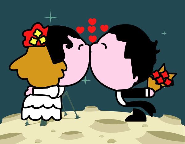 Beso de recién casados