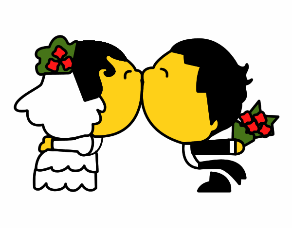 Beso de recién casados