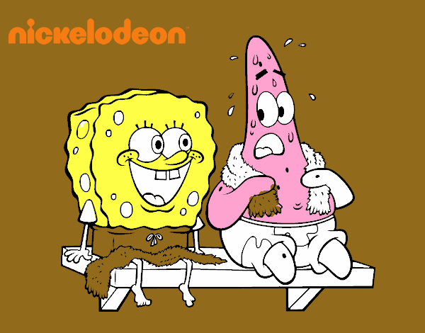 Bob Esponja y Patricio en bañador