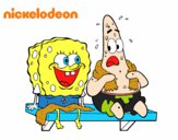 Bob Esponja y Patricio en bañador